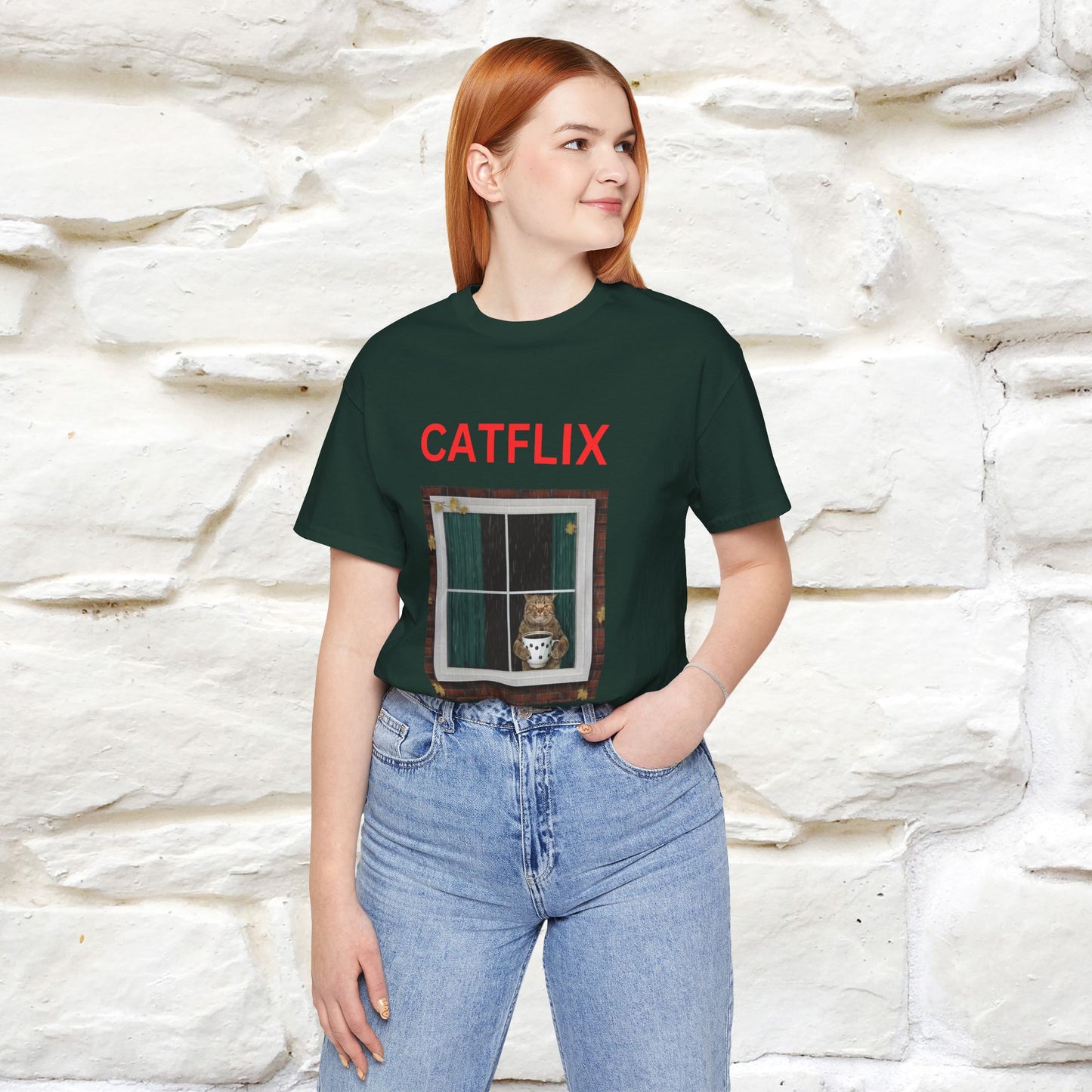 "Catflix" Cat T-shirt for Men & Women| 100% Cotton* 🐾