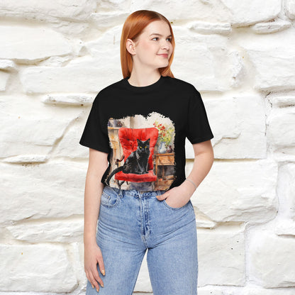 "Chair Majesty with the Black Cat" T-shirt for Women | 100% Cotton*