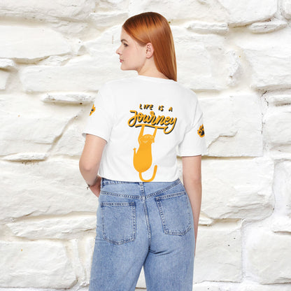 "Life Is A Journey'' Cat T-Shirt | Front & Back Design | Nunu&Miao Studio