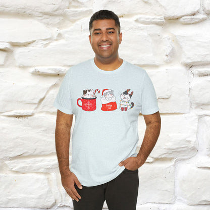 Sweet Cute Christmas Cat T-Shirt | Adorable Holiday Cat Shirt for Men & Women | 100% Cotton*