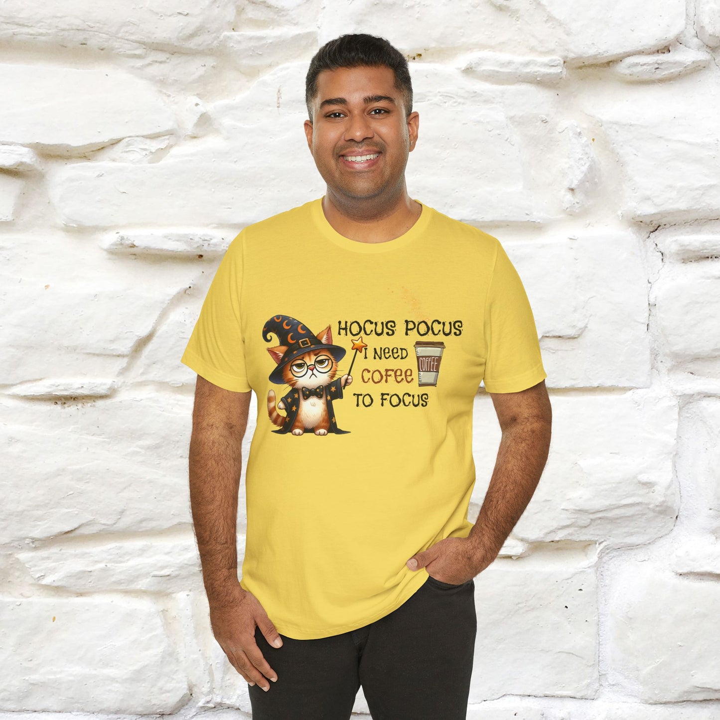 ''Hocus Pocus I Need Coffe To Focus'' Funny Cat Shirt | Nunu&Miao Studio