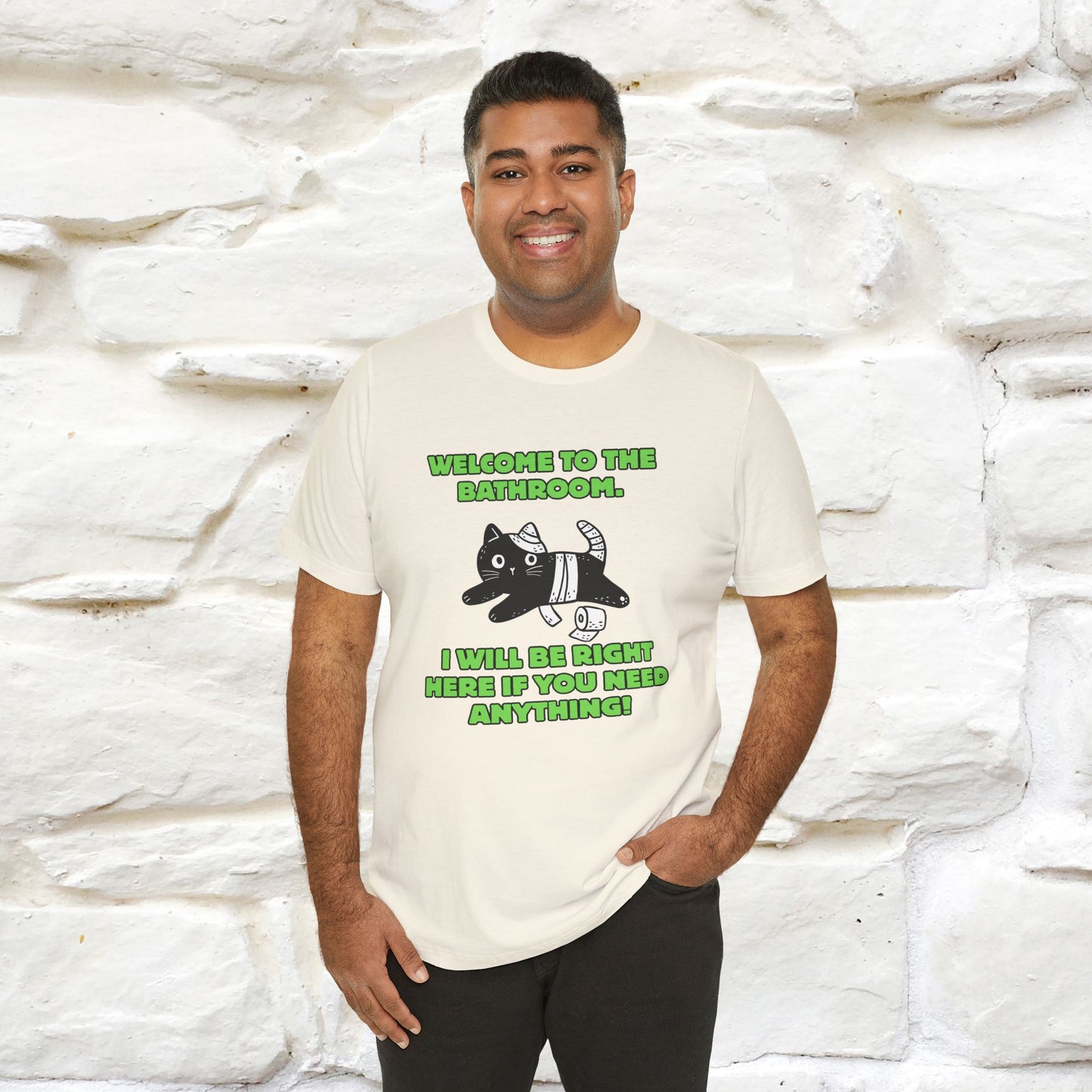"Welcome To The Bathroom..."Funny  Cat T-shirt |Nunu&Miao Studio - Nunu&Miao Studio