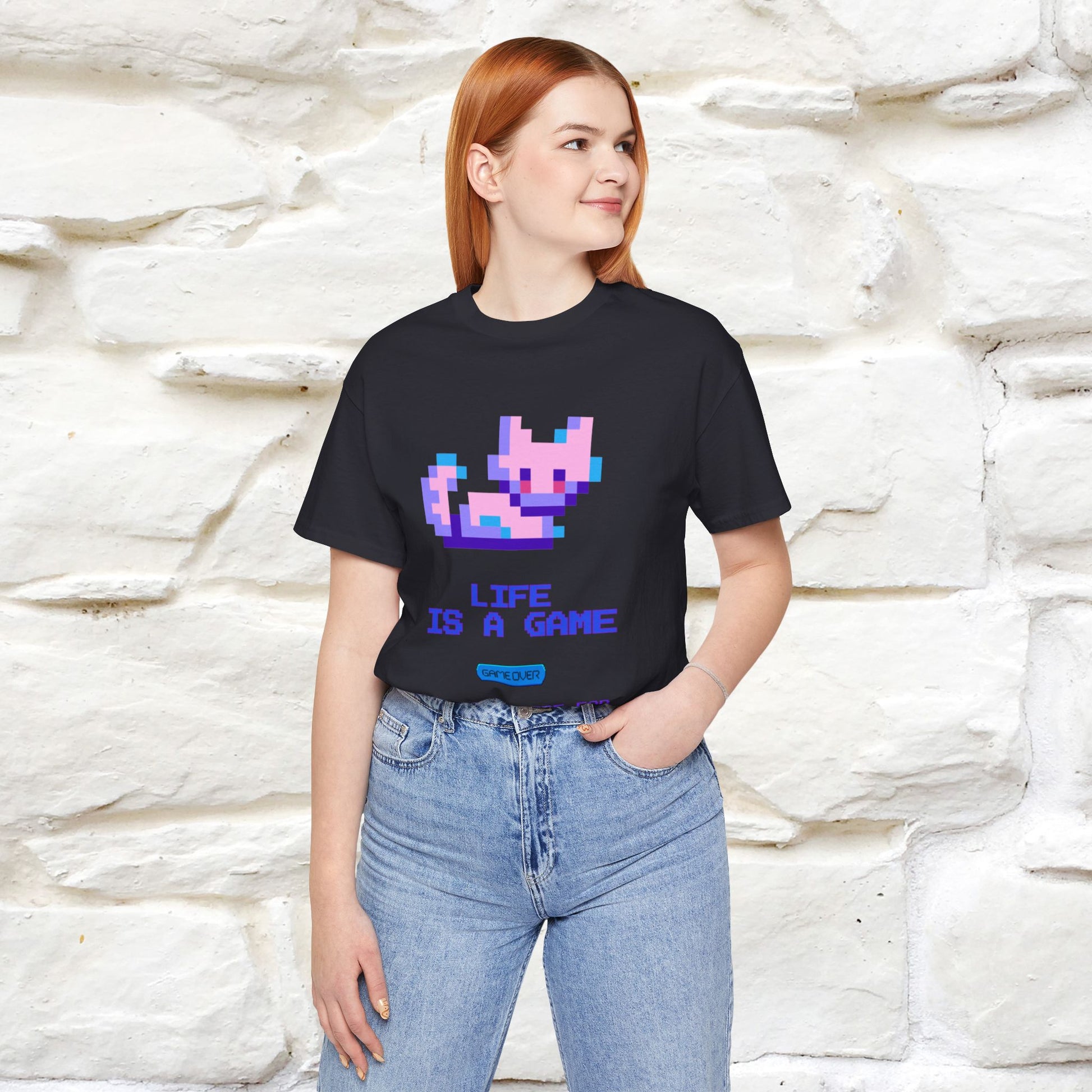"Life Is A Game, I Am Just Here Fo The Cheat Code" Funny Cat T-Shirt for Men & Women | 100% Cotton* - Nunu&Miao Studio