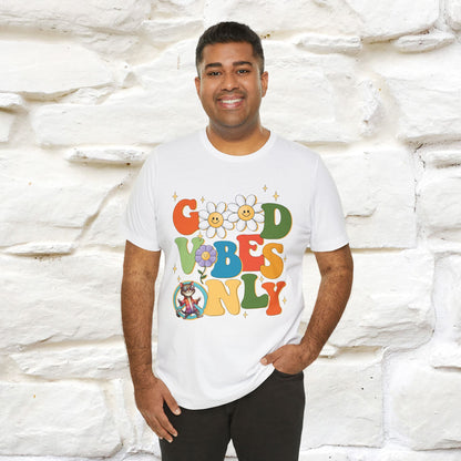 Good Vibes Only Cat T-Shirt for Men & Women | 100% Cotton* Positive Cat Lover Tee