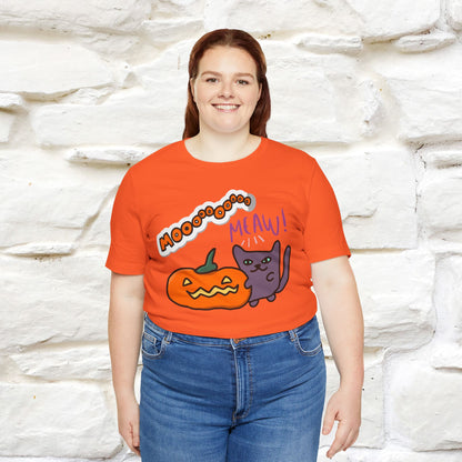 ''Mooooo Meaw'' Halloween Unisex Cat T-shirt 100% Cotton*