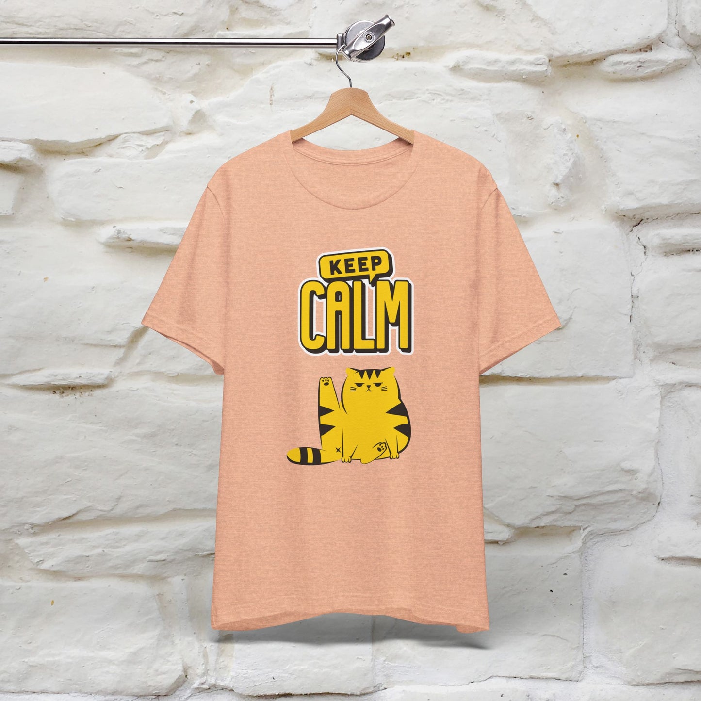 Keep Calm Cat T-Shirt for Men & Women | 100% Cotton* Relaxed Cat Lover Tee