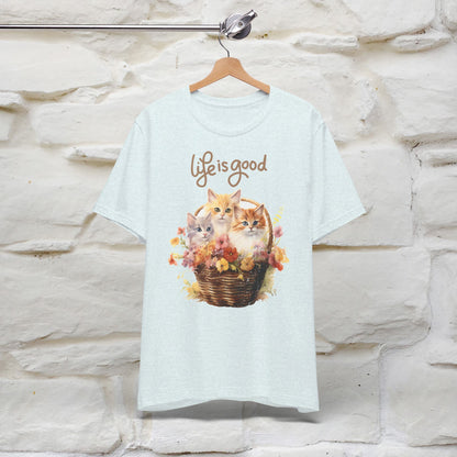 "Blossom Basket Kitten" T-shirt for Women 100% Cotton* - Nunu&Miao Studio