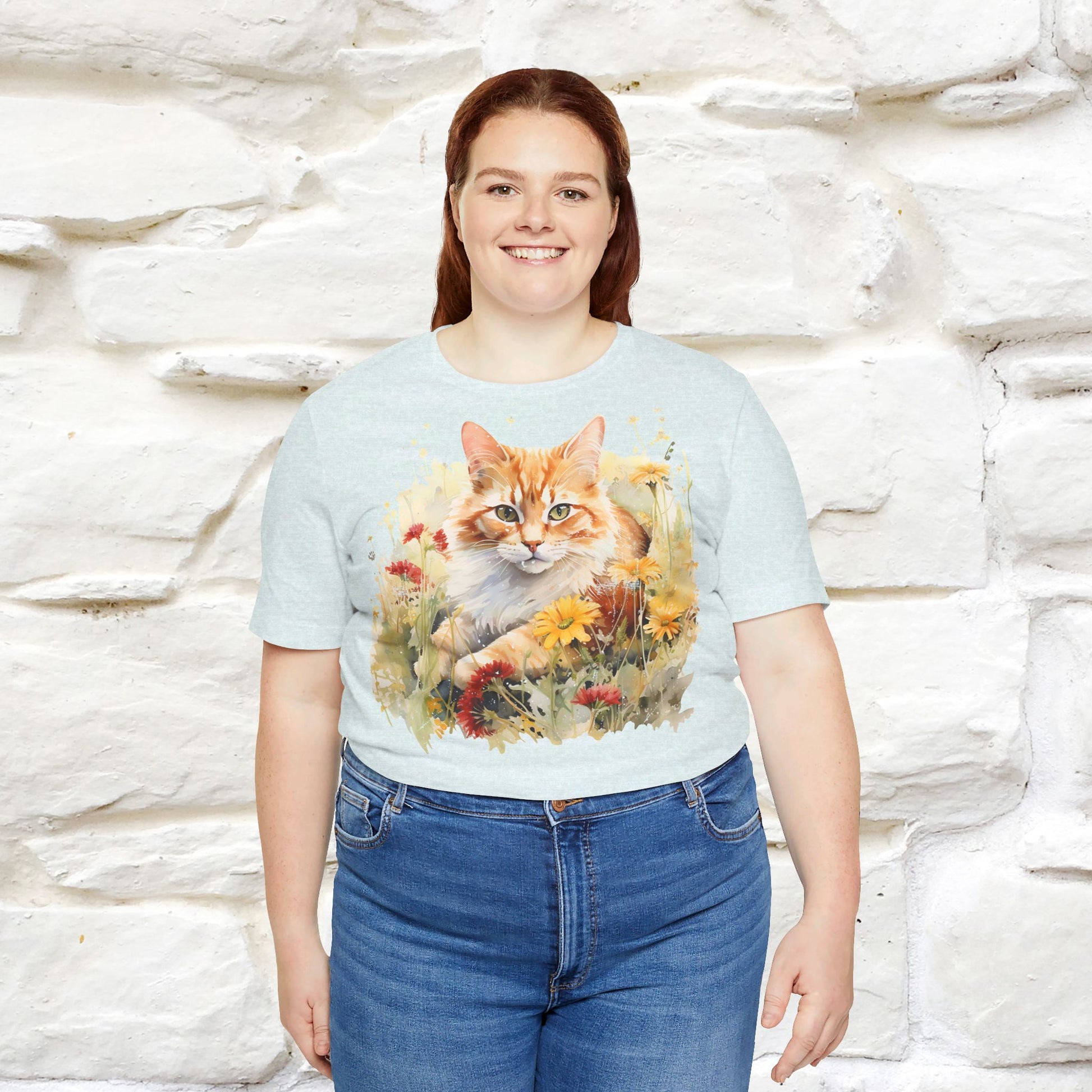 ''Elegance'' Cat T-shirt for Women 100% Cotton. - Nunu&Miao Studio