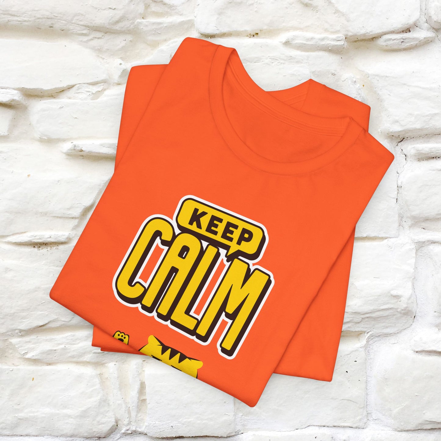 Keep Calm Cat T-Shirt for Men & Women | 100% Cotton* Relaxed Cat Lover Tee