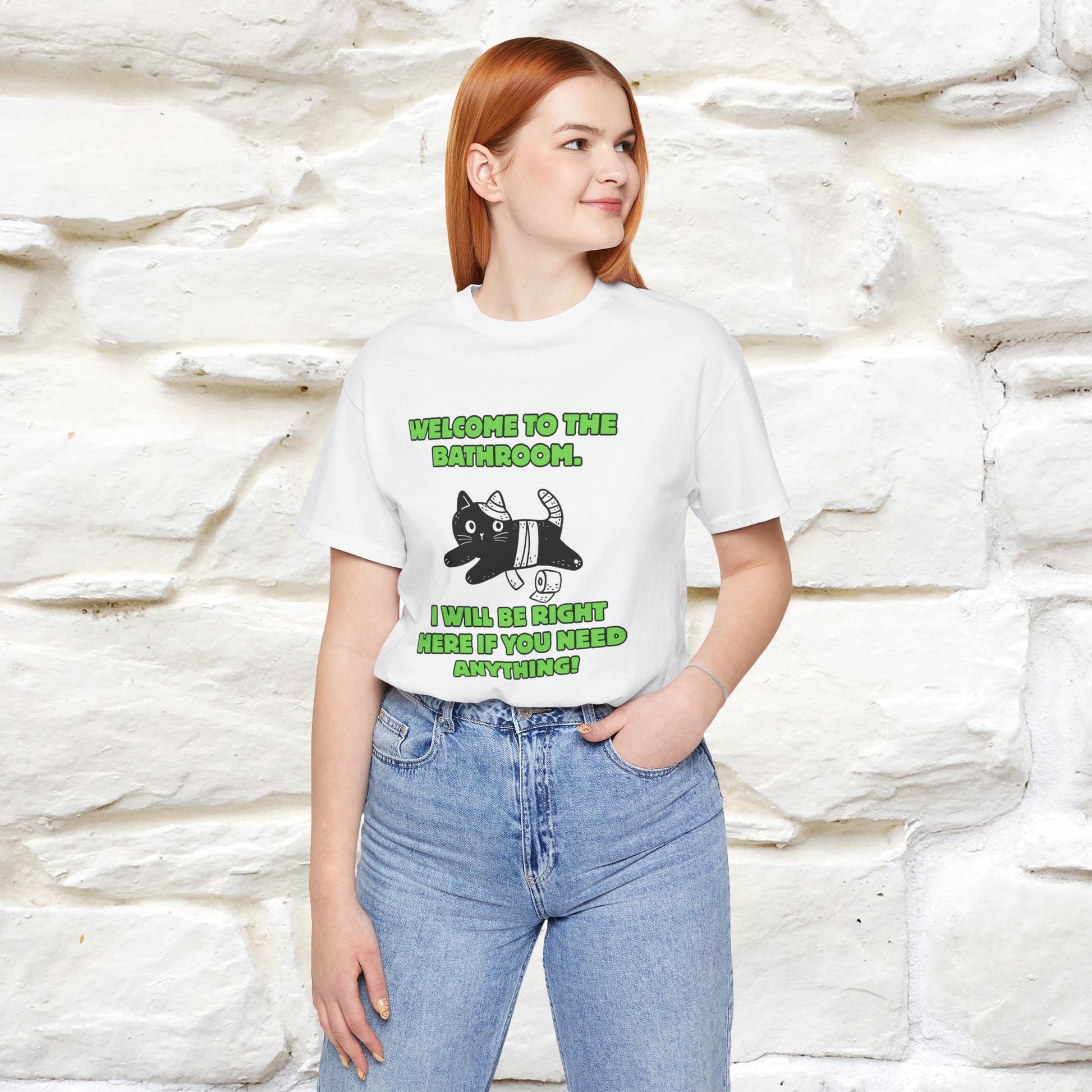 "Welcome To The Bathroom..."Funny  Cat T-shirt |Nunu&Miao Studio - Nunu&Miao Studio