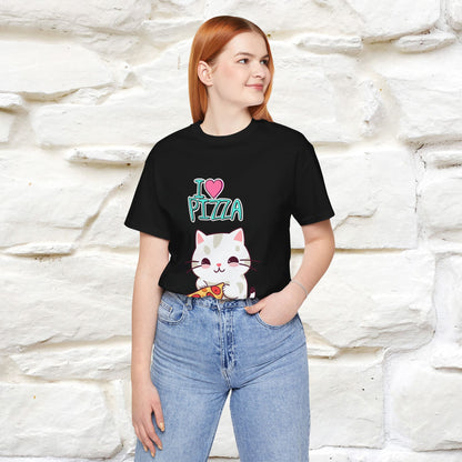 "I Love Pizza" Cat T-shirt for Men & Women | 100% Cotton*