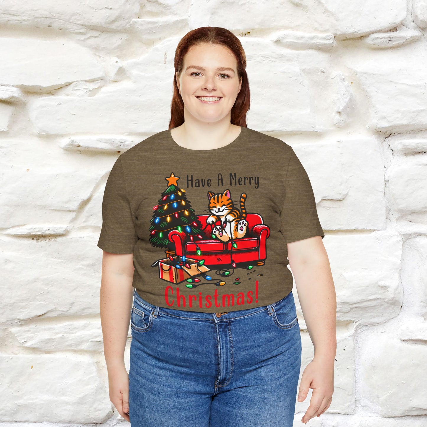 “Have A Merry Christmas! T-Shirt | Festive Cat Shirt for Men & Women | 100% Cotton”