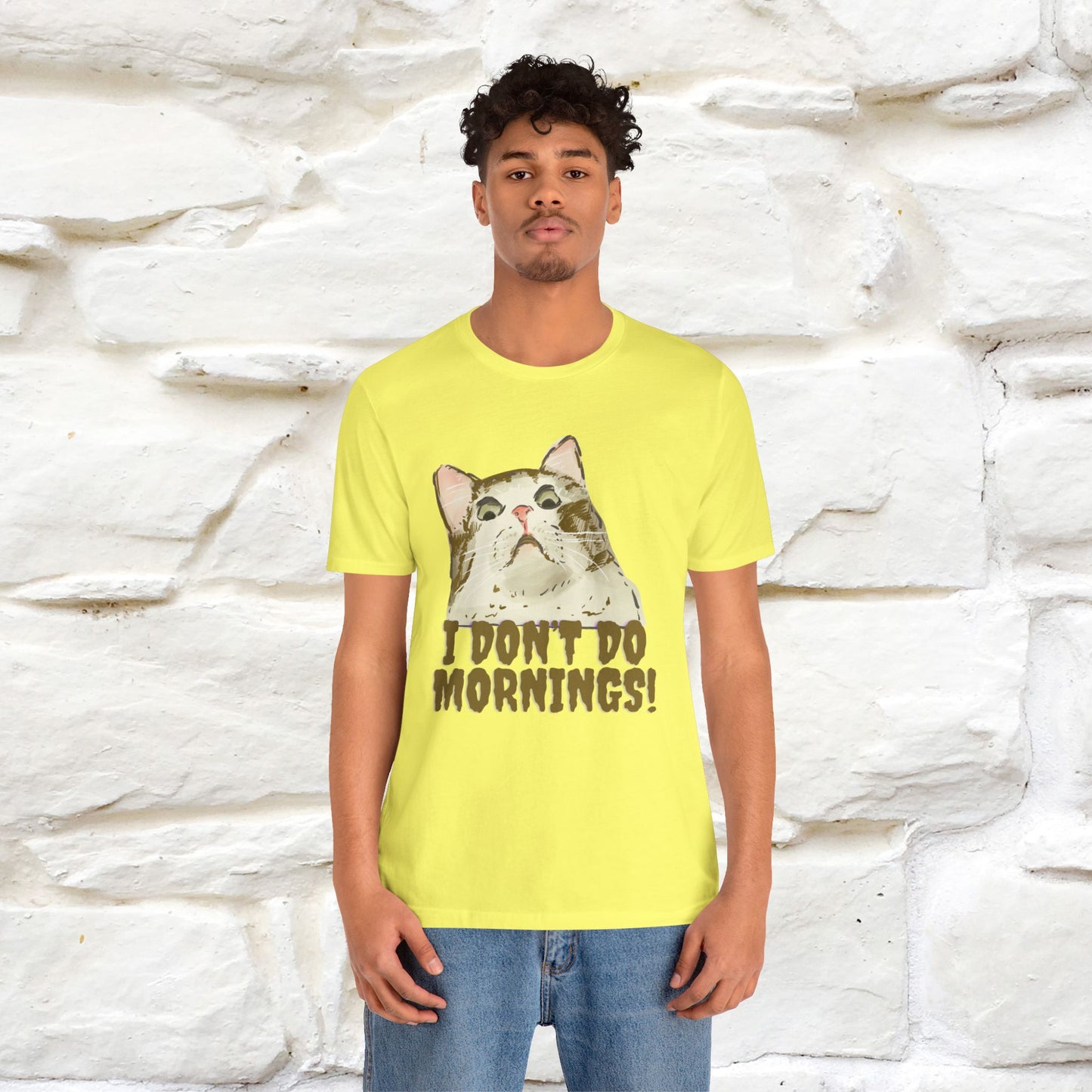 ''I Don't Do Mornings''  Cat T-shirt | Cat T-Shirt | Nunu&Miao Studio - Nunu&Miao Studio