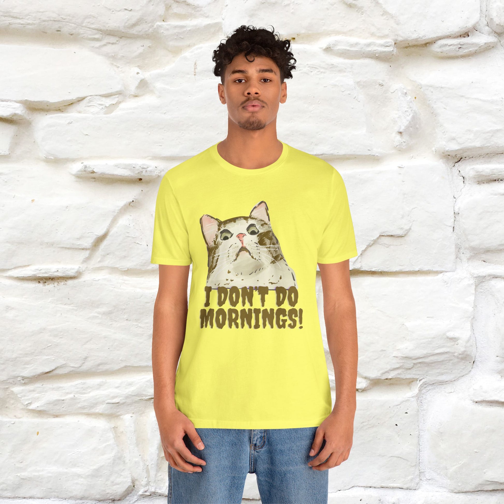 ''I Don't Do Mornings''  Cat T-shirt | Cat T-Shirt | Nunu&Miao Studio - Nunu&Miao Studio