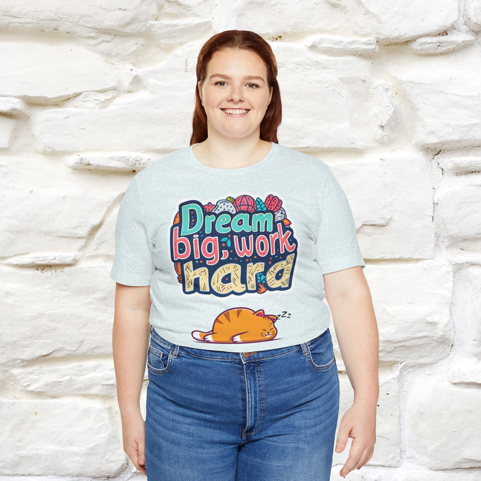 ''Dream Big Work Hard '' T-shirt for Women 100% Cotton* - Nunu&Miao Studio