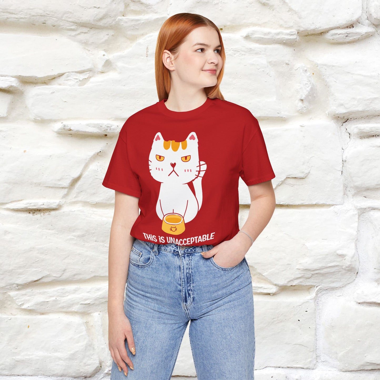 "This Is Unacceptable" Funny Cat T-shirt for Men & Women | 100% Cotton 🐾 | Humorous Cat Lover Tee