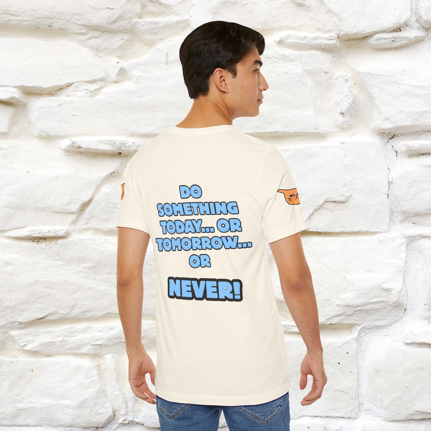 "Do something today… or tomorrow… or never." Cat T-Shirt| Front & Back Design | Nunu&Miao Studio