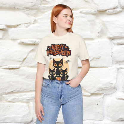 ''Black Cats Happy Halloween'' Unisex T-shirt 100% Cotton*