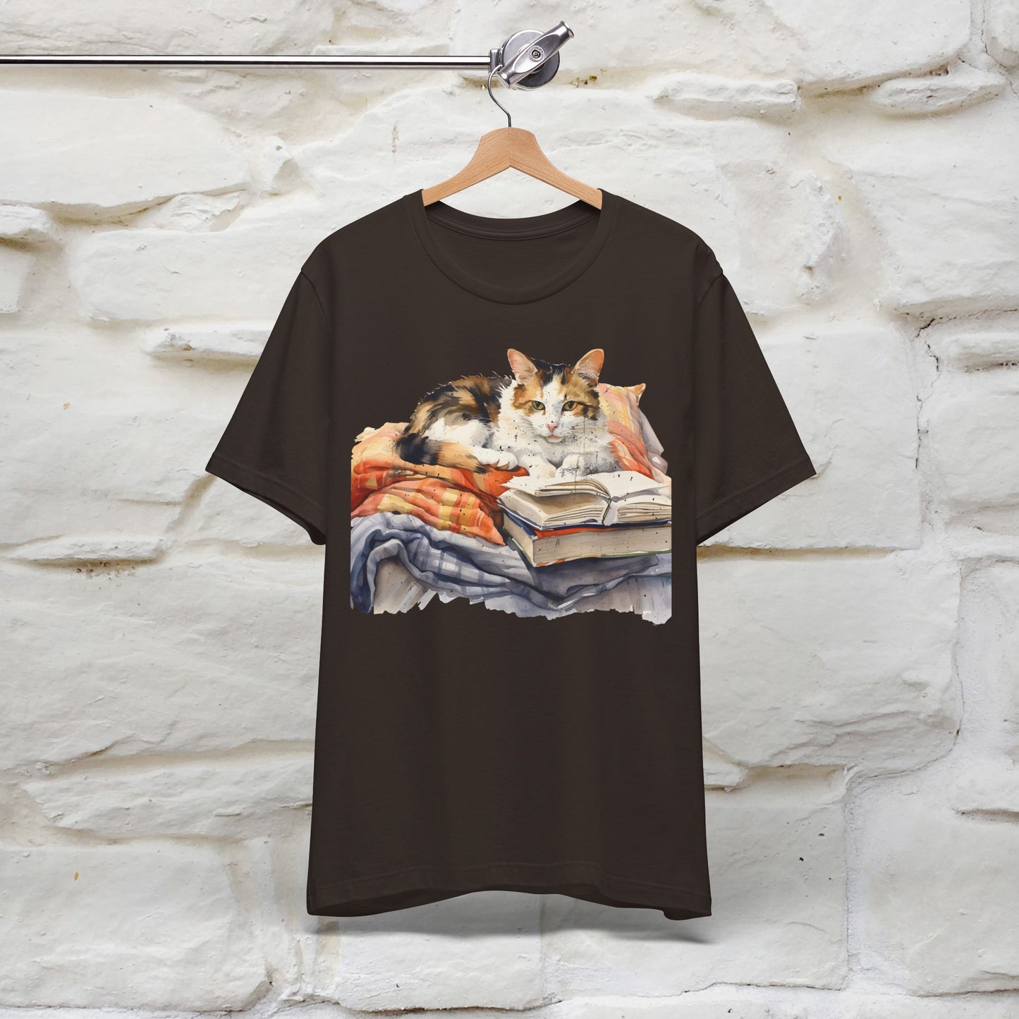 "Literary Catnap" T-shirt for Men and Women 100% Cotton.