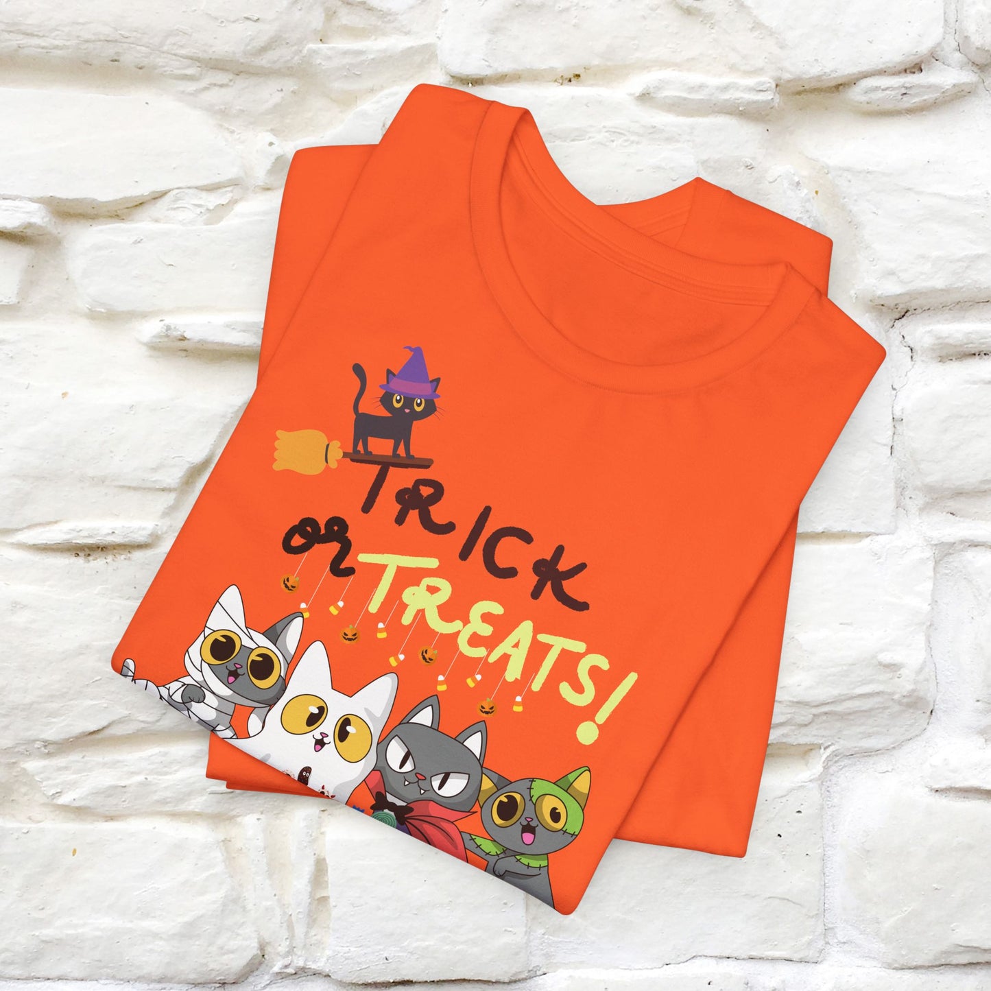 ''Trick Or Treats! ''Cat Unisex T-shirt 100% Cotton*