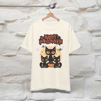 ''Black Cats Happy Halloween'' Unisex T-shirt 100% Cotton*