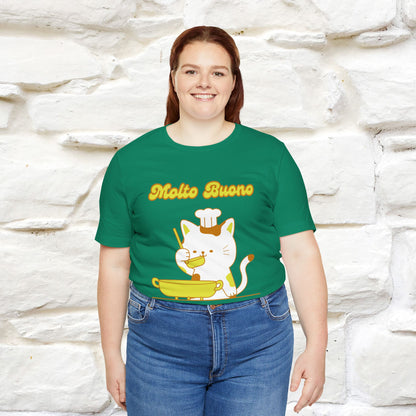 “Molto Buono Cat T-Shirt | Italian-Inspired Cat Shirt for Men & Women | 100% Cotton”