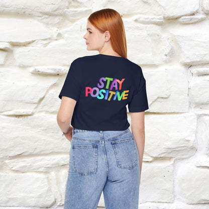 "Stay Positive'' Cat T-Shirt | Front & Back Design | Nunu&Miao Studio