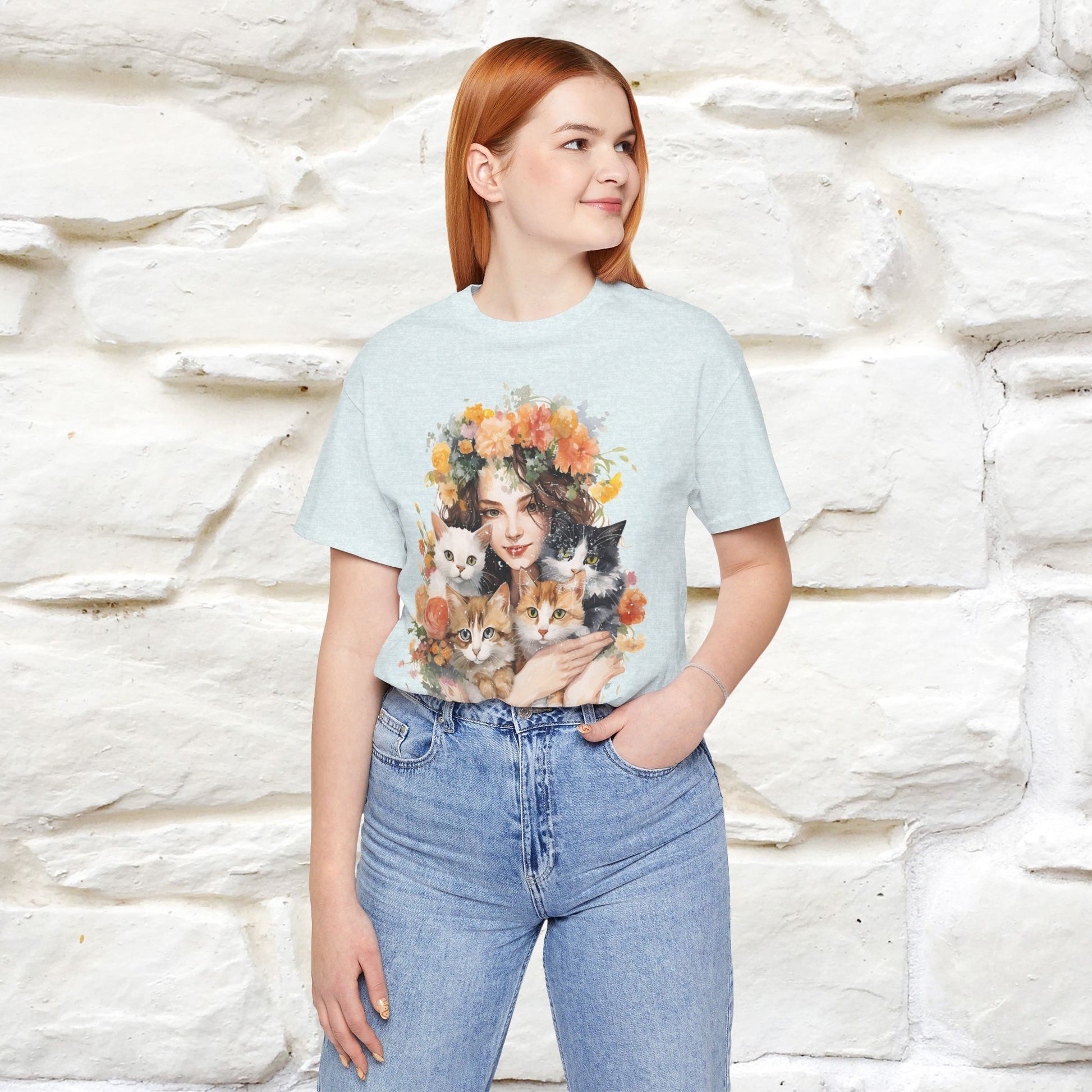 "Blossoming Love" T-shirt for Women 100% Cotton* - Nunu&Miao Studio