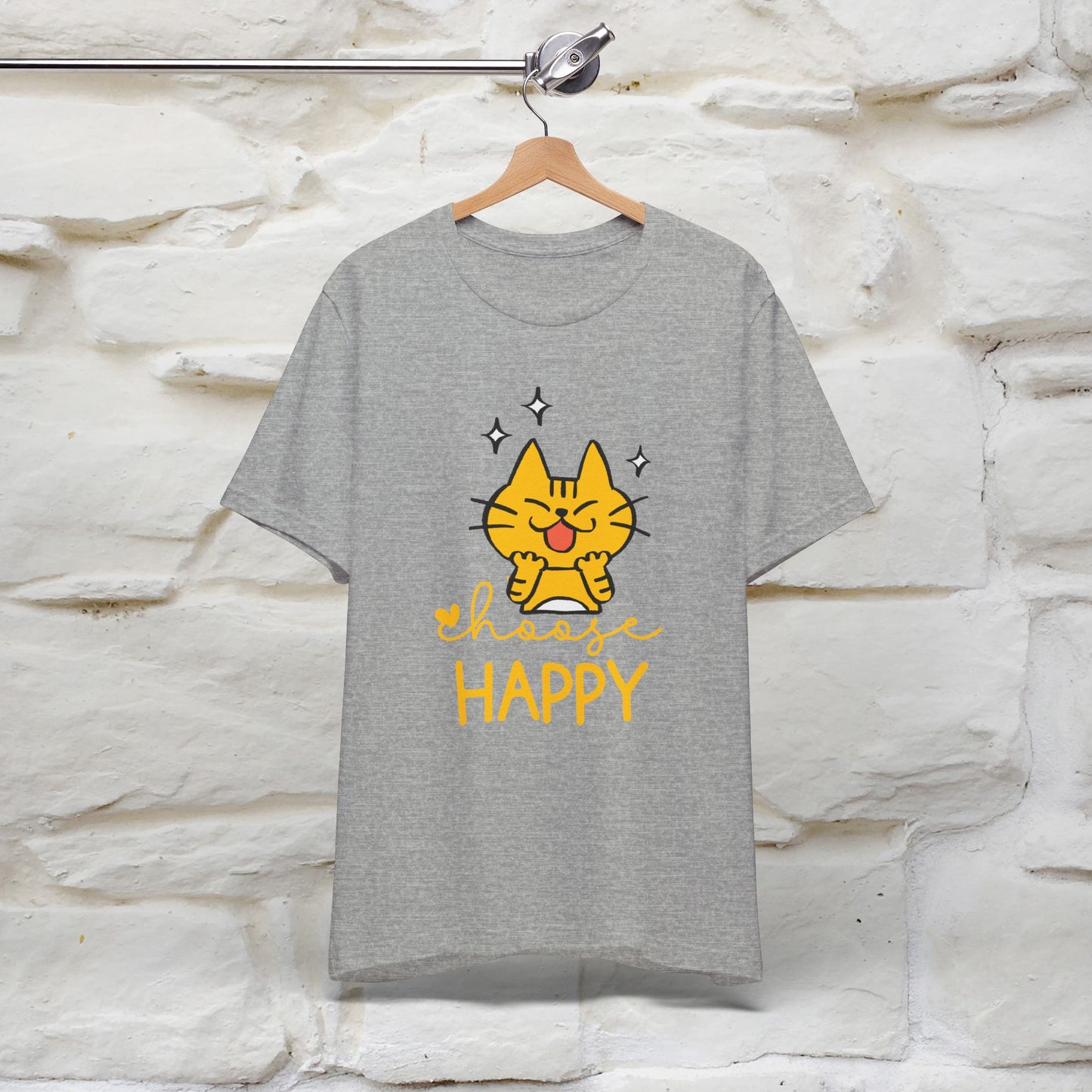 "Choose Happy" Cat T-Shirt for Men & Women | 100% Cotton* | Positive Tee 🐾