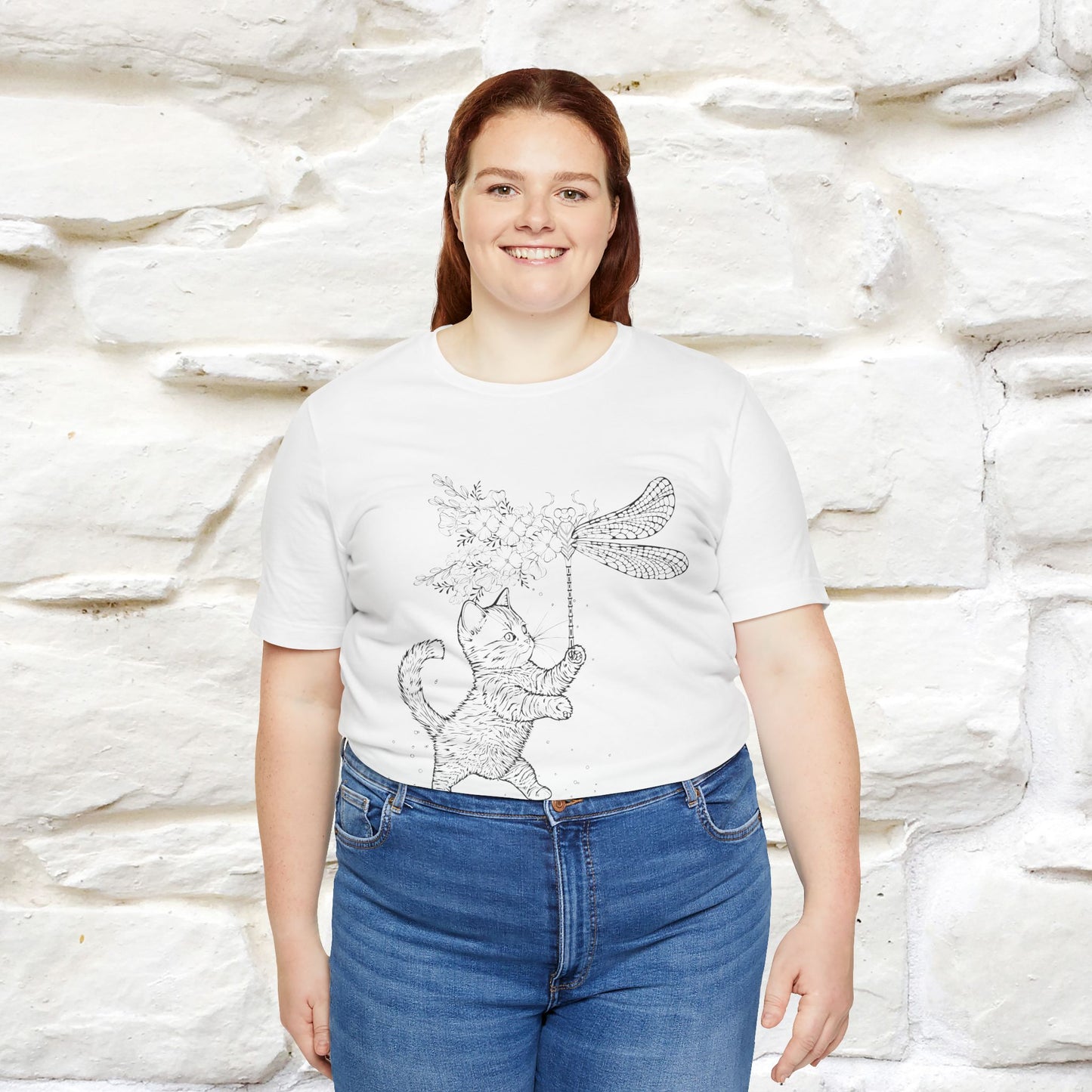 "The cat  And The Dragon Fly" Cat T-shirt for Men & Women | 100% Cotton*🐾