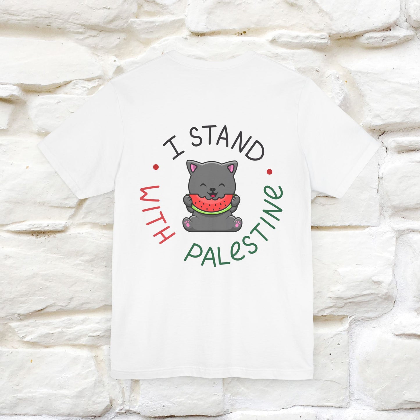 "I Stand With Palestine" Cat T-shirt for Men & Women | Front & Back Design | 100% Cotton*