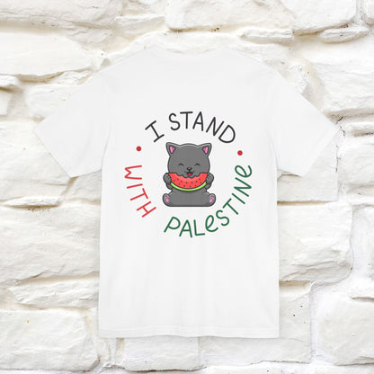 "I Stand With Palestine" Cat T-shirt for Men & Women | Front & Back Design | 100% Cotton*