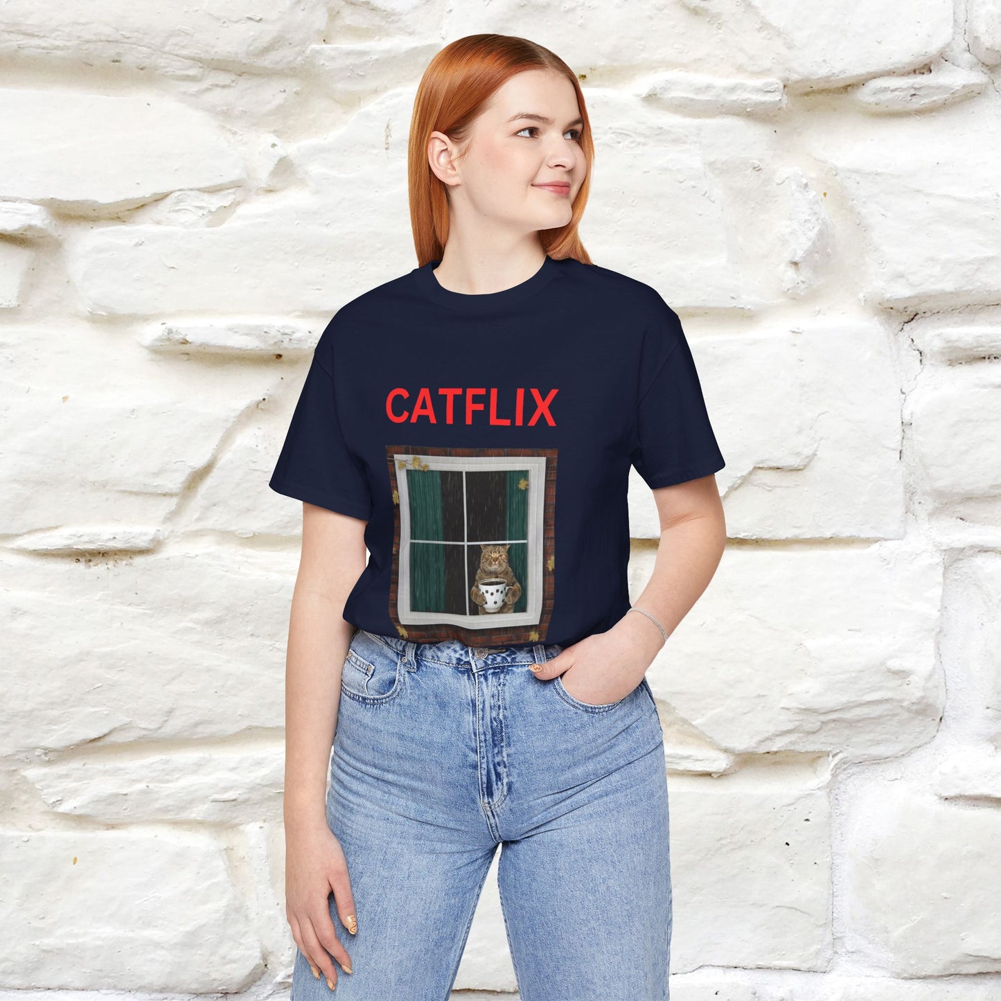 "Catflix" Cat T-shirt for Men & Women| 100% Cotton* 🐾