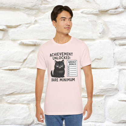 "Achievement Unlocked Bare Minimum." |Cat T-Shirt | Nunu&Miao Studio