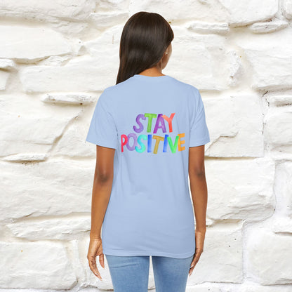 "Stay Positive'' Cat T-Shirt | Front & Back Design | Nunu&Miao Studio