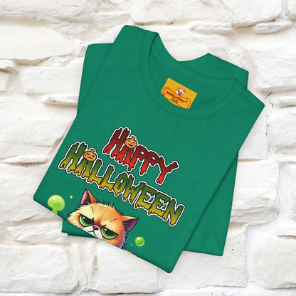 "Angry Cat Happy Halloween" Cat  T-shirt |Nunu&Miao Studio