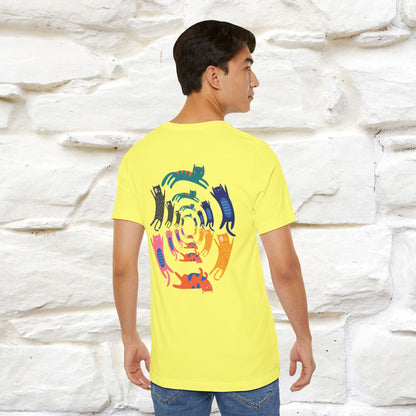 "The Hypnotic Meow'' Cat T-Shirt Front and Back Design | Nunu&Miao Studio