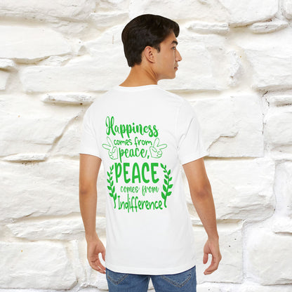 "Happiness Comes From Peace, Peace Comes From Indifference" Cat T-Shirt| Front & Back Design | Nunu&Miao Studio