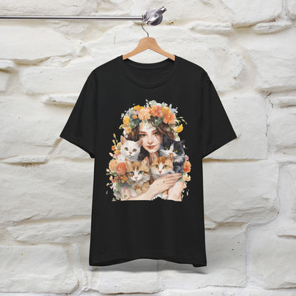 "Blossoming Love" T-shirt for Women 100% Cotton* - Nunu&Miao Studio