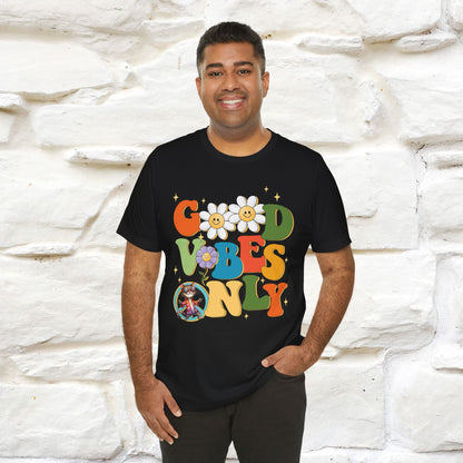 Good Vibes Only Cat T-Shirt for Men & Women | 100% Cotton* Positive Cat Lover Tee