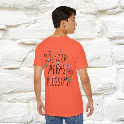 "Let Your Dreams Blossom'' Cat T-Shirt Front and Back Design | Nunu&Miao Studio