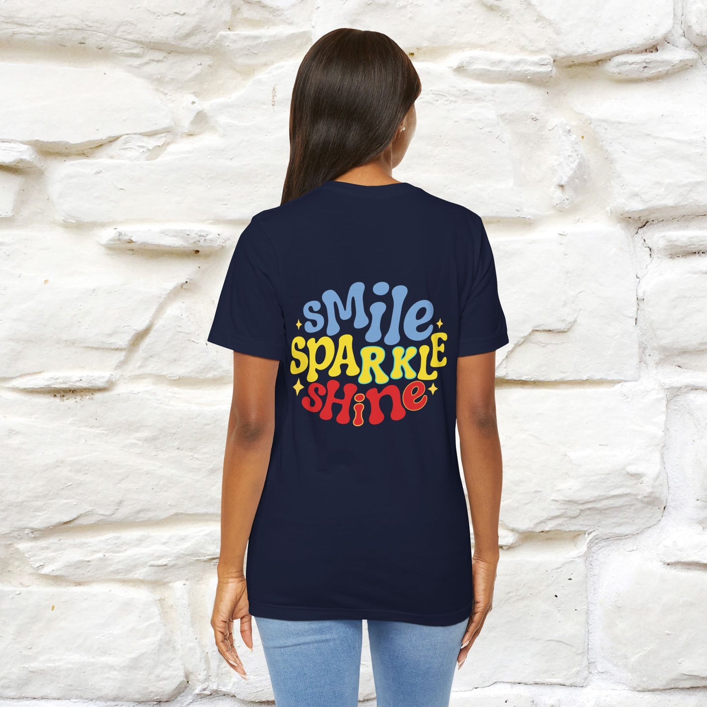 "Smile, Sparkle, Shine" Cat T-Shirt | Front & Back Design | Nunu&Miao Studio