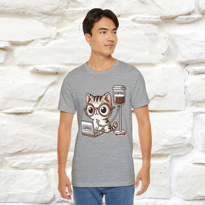 "Coffee Runs Through My Veins" Cat T-shirt for Men & Women | 100% Cotton* | Cat Lover Tee