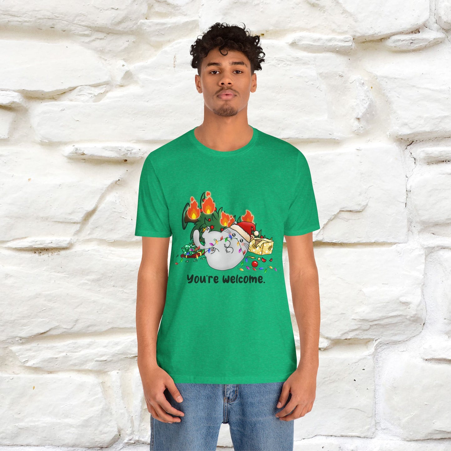 You're Welcome | Sarcastic Cat Christmas Shirt for Men & Women | 100% Cotton*