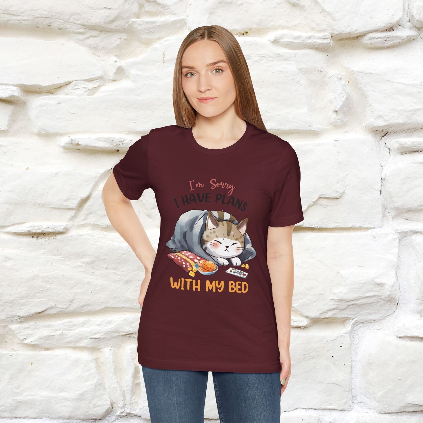 "I Am Sorry I Have Plans With My Bed" Funny Cat T-Shirt for Men & Women | 100% Cotton* 🐾