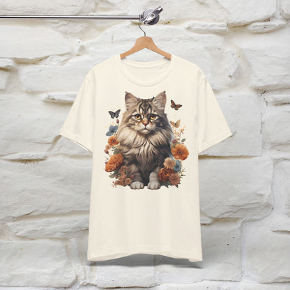 ''Floral Feline Fantasy'' Cat T-shirt for Women 100% Cotton*