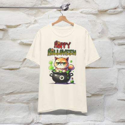 ''Angry Cat Happy Halloween'' Unisex T-shirt  100% Cotton*