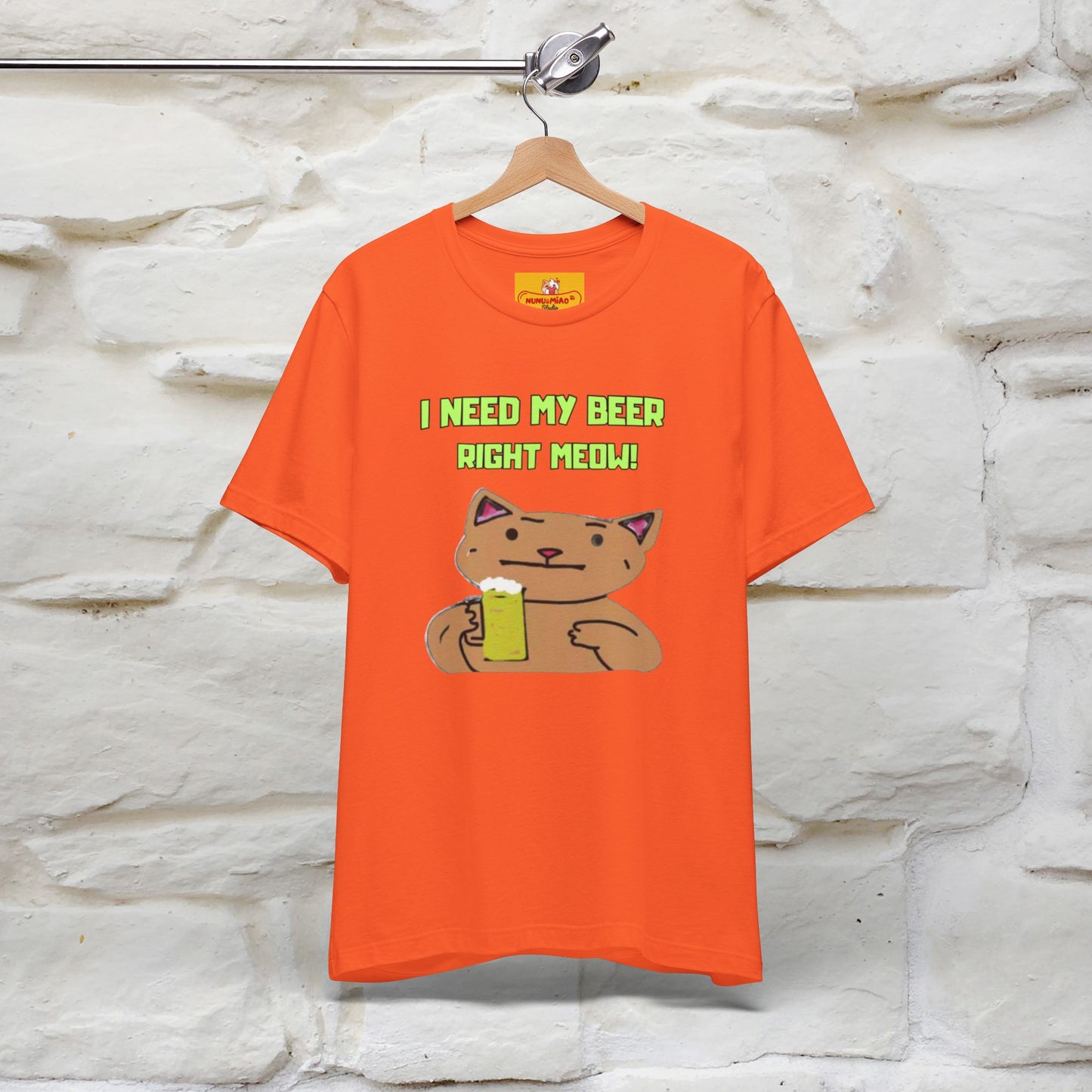 "I Need My Beer Right Meow!" Cat  T-shirt |Nunu&Miao Studio