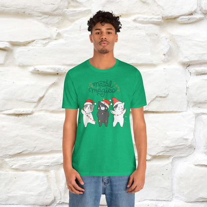 "Natal Magico" Cat T-shirt for Men & Women | 100% Cotton* 🐾 | Magical Holiday Cat Tee