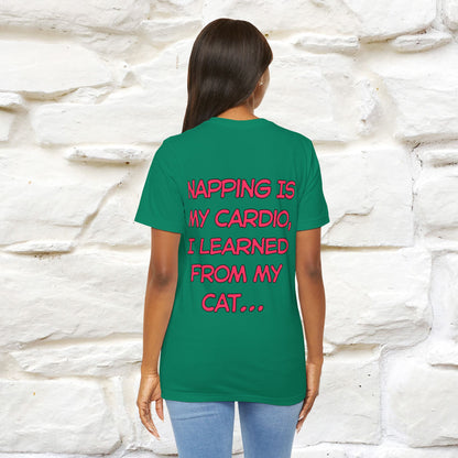 "Napping Is My Cardio, I Learned From My Cat…" Funny Cat T-shirt | Nunu&Miao Studio